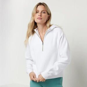 Vuori Restore Half Zip Hoodie - White S